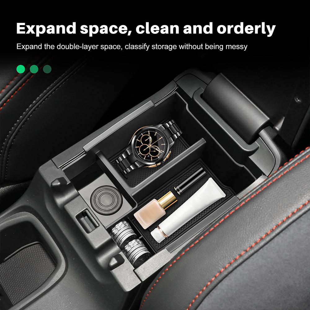 Für Subaru Levorg WRX 2025 2025 2025 2025 ABS LHD RHD Mittelarmlehne Aufbewahrungsbox Handy-Kartenhalter Aufbewahrungsbox Tablett Organizer
