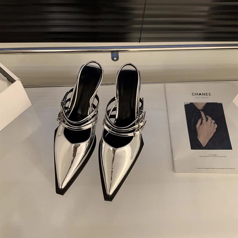 Designer Summer Women High Heel Sandals Fashion Shallow Pointed Toe Shoes Outdoor Dress Gladiator Lady Pumps
