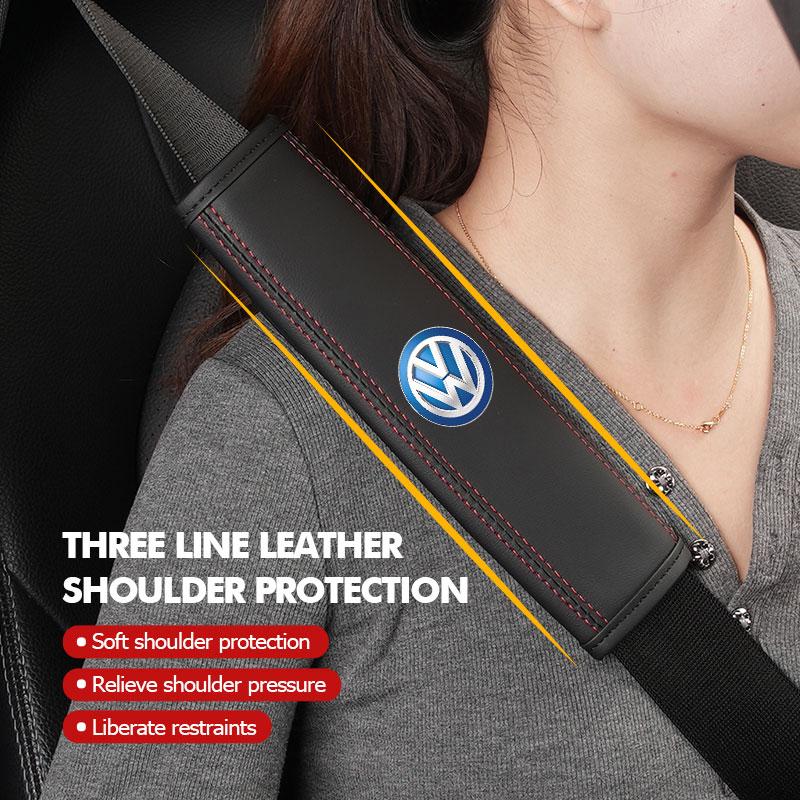 For Volkswagen VW Car Safety Belt Cover Adjustable Shoulder Strap Protector Pad Scirocco Jetta Beetle Golf 4 5 6 Passat Polo B5 JJ2