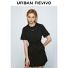 UR 2025 Women's Workwear Belted Short Sleeve Dress