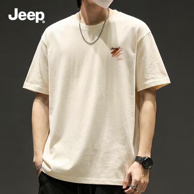 JEEP Men s Cotton Round Neck T-Shirt L