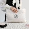 Trendy Black & White High-Capacity Lipstick Makeup Bag - Fashionable Down Cotton Storage