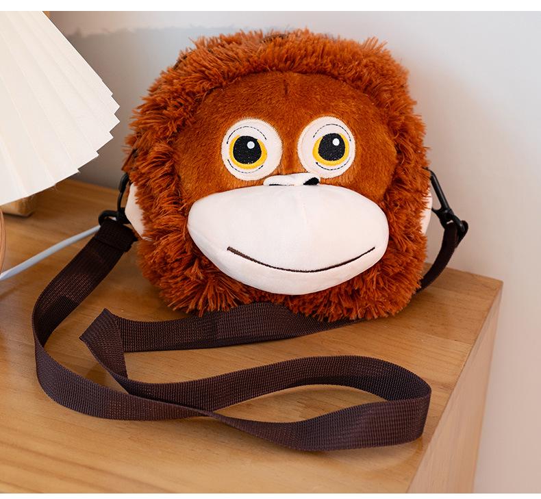 Plush Long-Armed Monkey Doll Backpack - Crossbody Bag for Women
