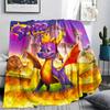 1pz Coperta in Flanella con Stampa Spyro Reignited Trilogy, Alta qualità per Tutte le Stagioni, Decorazione per la Casa, Calore e Comfort, Perfetta per Regali di Natale