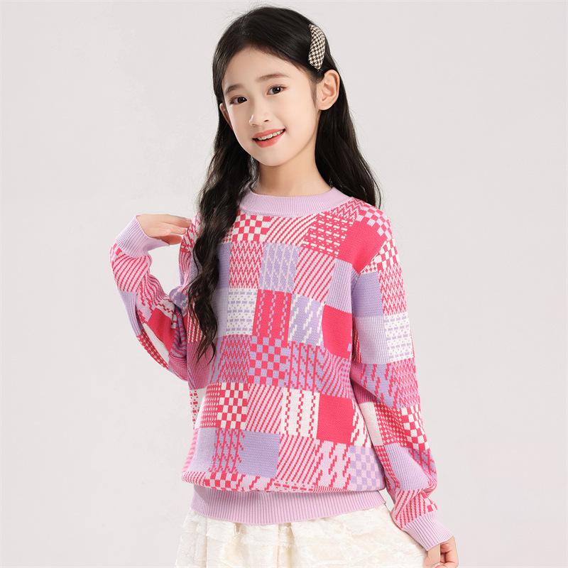 

Girls Thickened Cotton Knit Sweater - Autumn/Winter Children s Wear 130 cm