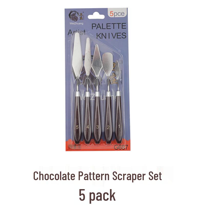 5-Piece Stainless Steel Palette Knife Set for Gouache and Oil Painting