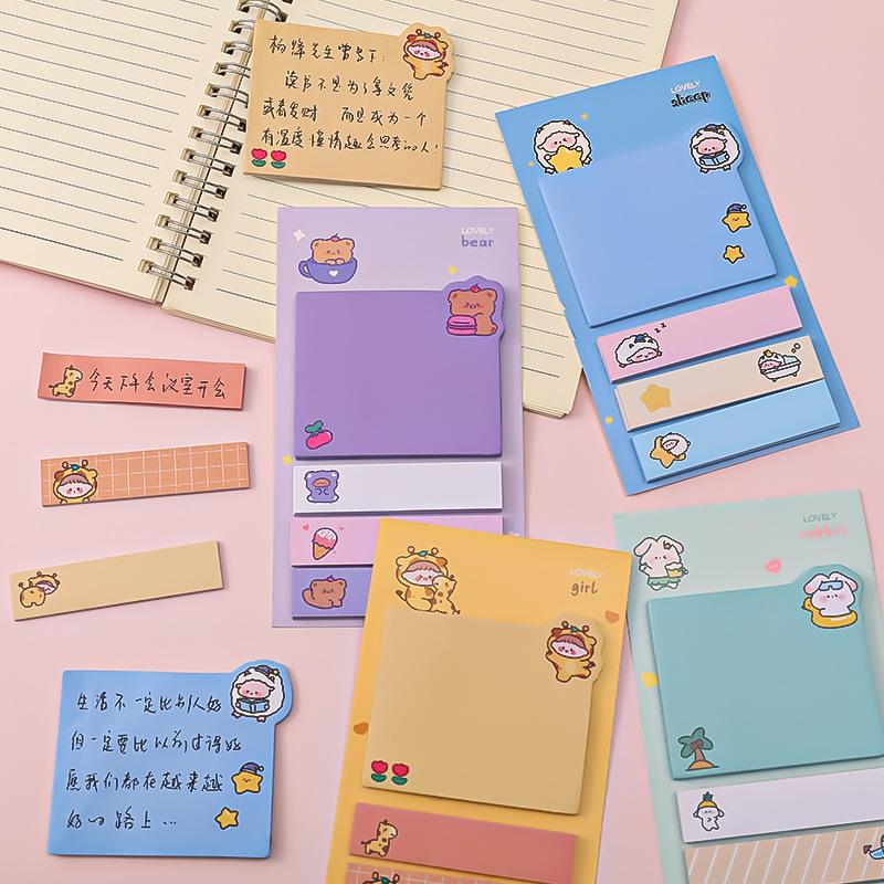 Gift Cartoon Index Lovely Sticky Note Student Girl Heart Mark Message Sticker Office Classification N Times Kawai Stationery