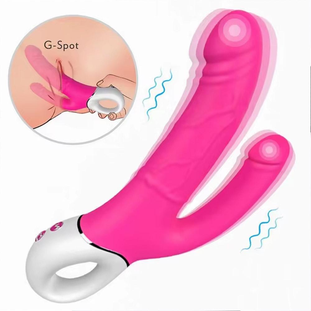 Female Vaginal Massager Double Dildo 9 * 9 Vibration Vibrator Dildo G Spot Anal Powerful Vibrating Toy Female Masturbation for Women Couple