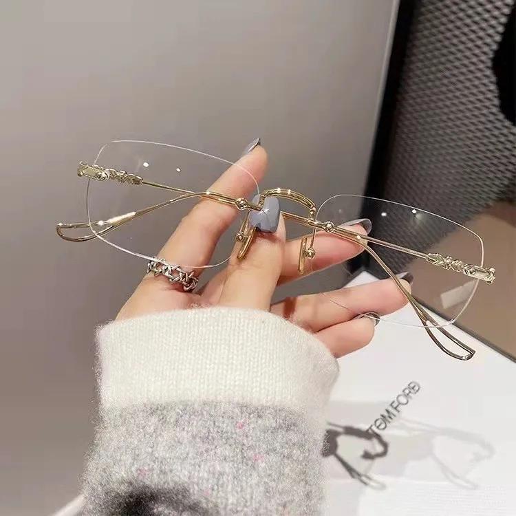 Frameless Small Square Ultra Light Eyewear New Anti Blue Presbyopic Eyeglasses Unisex High Definition Anti Ray Reading Glasses