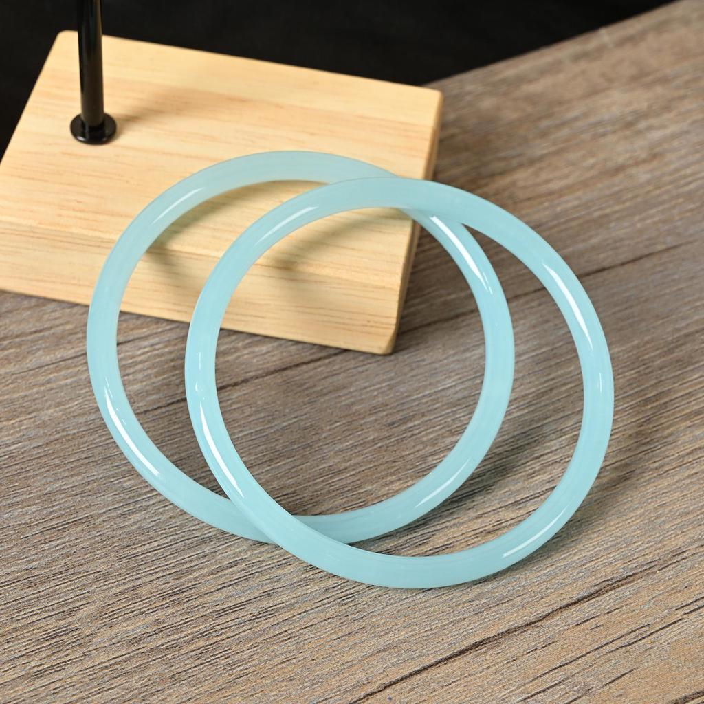 10mm Taro Paste Round Bar Thick Tianshan Jade Bracelet, New Chinese Qipao Style, Imperial Concubine National Style for Women