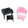 1Set Dollhouse Miniature Piano With Stool Mini Simulation Musical Instrument Model Doll House Scene Decor Ornament Toy-Toy