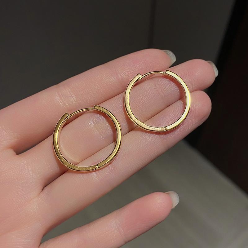 925 Silver Hoop Earrings Simple Circle Jewelry Gift For Women Elegant Sexy Fashion
