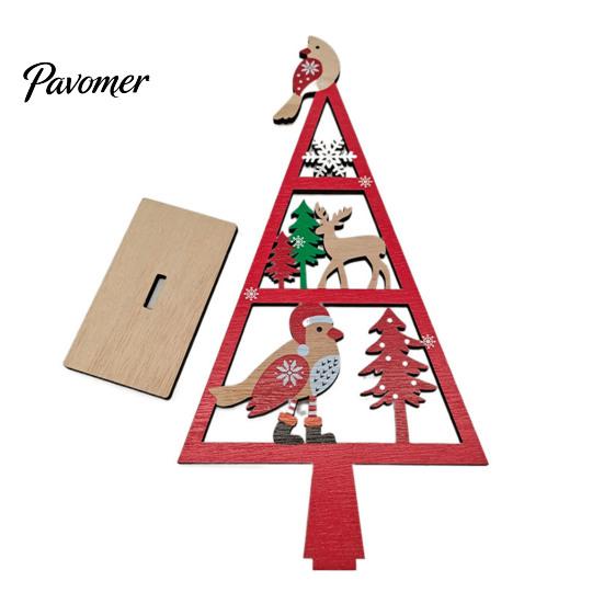 Indoor Christmas Home Decoration Wooden Tree Tabletop Sign, Rustic Gingerbread Snowman Gnome Desktop Ornament with Star Holiday Party Sign Topper,