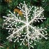 Witte Kerstsneeuwvlok Ornamenten Glinsterende Glitter Makkelijke Ophanggaten Voor Kerstboom Vakantiefeest Woondecoratie