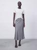 Acud Satin A-Line Skirt _S.Blue