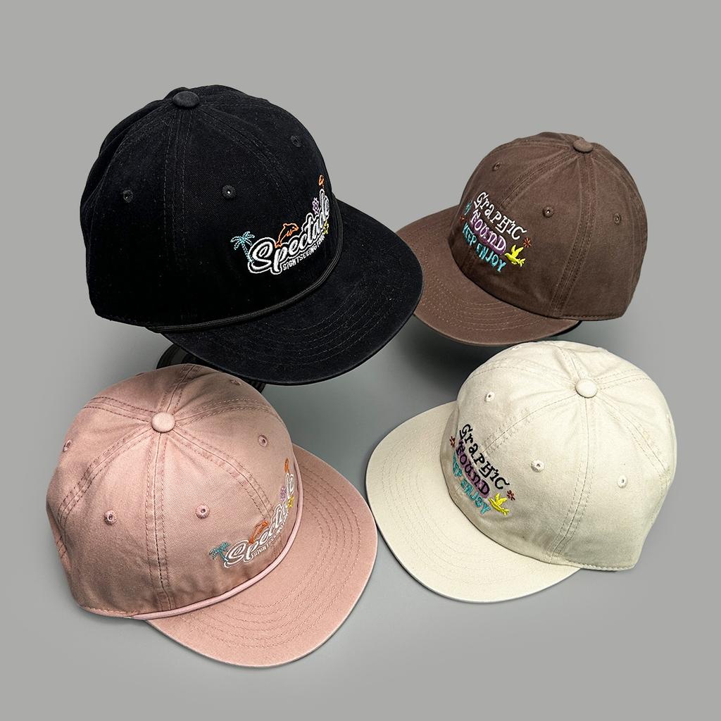 Four Seasons Retro Flat Brim Printed Horse Alphabet Baseball Cap Men'S And Women'S Shade Retro Hip Hop Cap