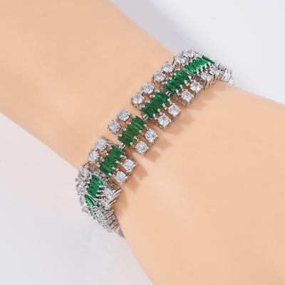 European and American Fashion Electroplated Real Gold Zircon Watch Chain Three Row Bracelet