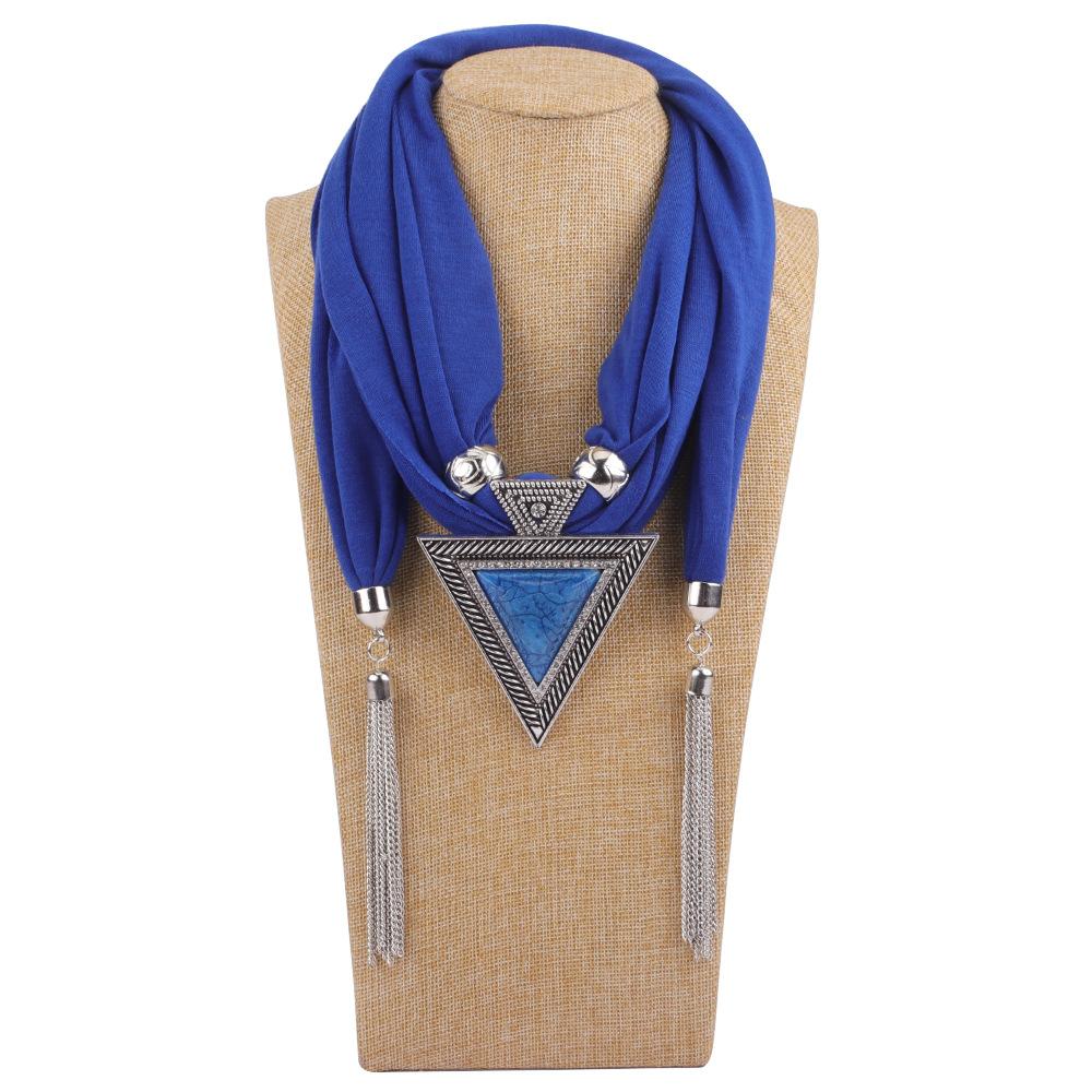 Women Warp Scarf Fashion Jewelry Necklace Pendant Warp Scarf Women Foulard Femme Head Scarves Hijab Pendant Accessories Scarf