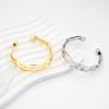 Pure Brass Geometric Angled Bracelet - Five-Layer Stereo Design