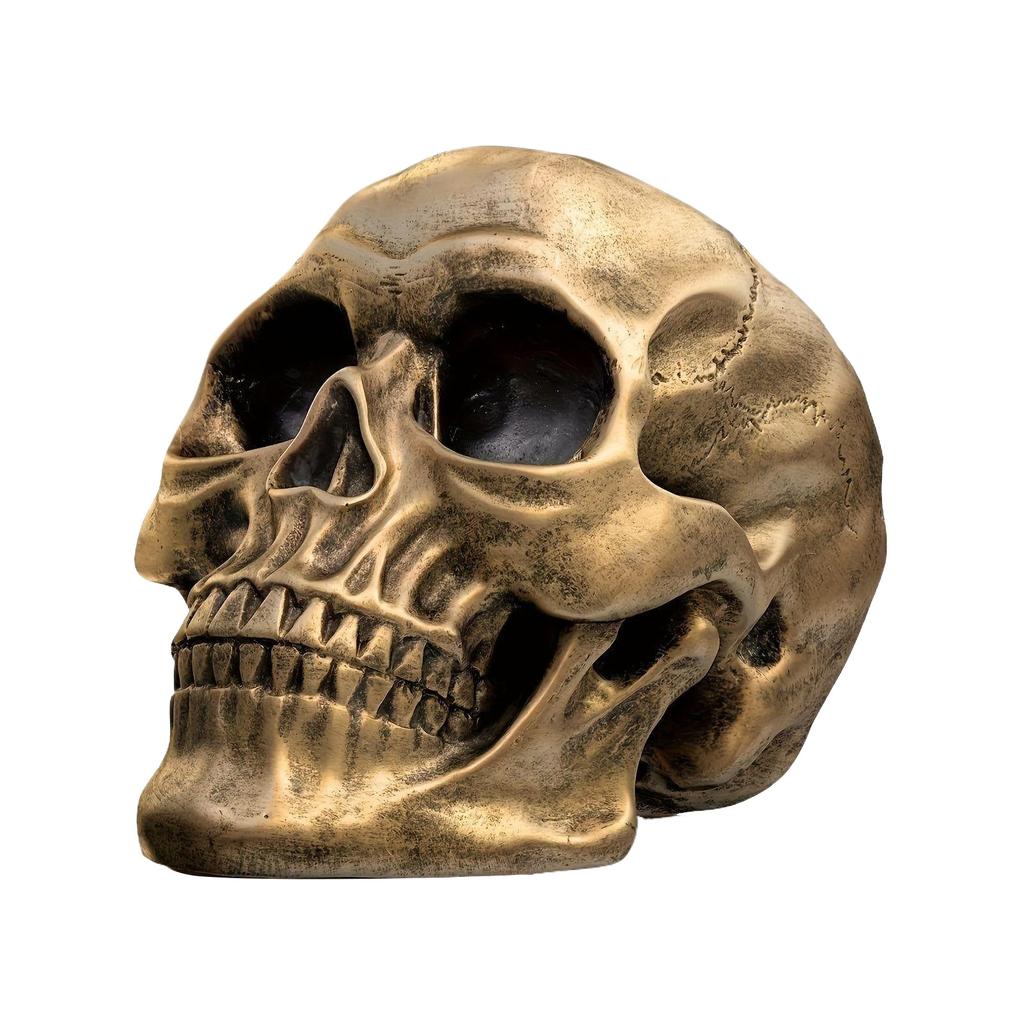 2025 Dödskalle Staty Skulptur Halloween Dekoration Harts Dödskalle Skelett Hantverk för Målning Medicinska Rekvisita Bar Disk Heminredning