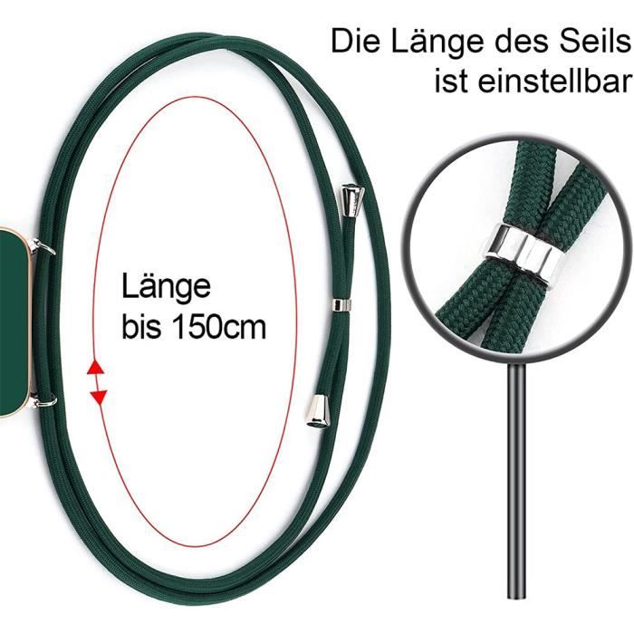 Crossbody Case - for iPhone 15 Pro - Night Green - Shockproof - Scratch-Resistant - Silicone