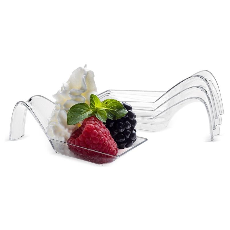 

20pcs Plastic Appetizer Spoons Disposable Tasting Spoons for Desserts Soups Sushi Dipping Sauces Jelly Ice Cream 1 прозорий