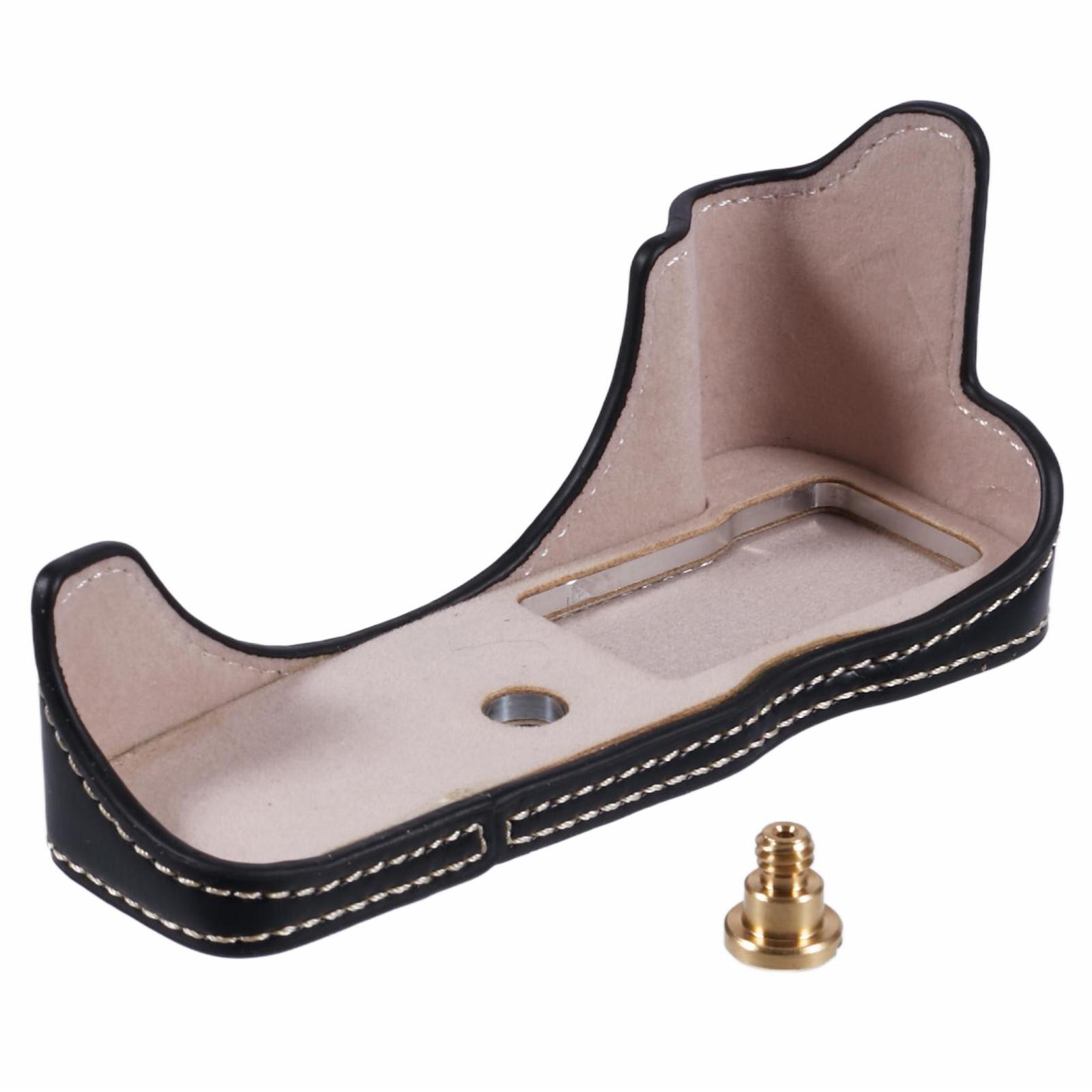 

For Canon EOS R50/R100 Camera Half Body Case PU Leather Bottom Cover with Screw C
