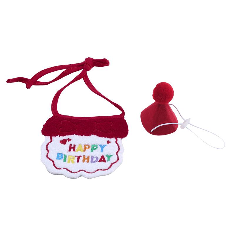 

Шляпа на день рождения для домашних животных, набор нагрудников, аксессуары, регулируемая сумка для кошек и собак красный