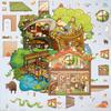 Cartoon Landscape Sticker Cat House Scene 3D Three-dimensional House Unzip DIY Scene Handbook Sticker