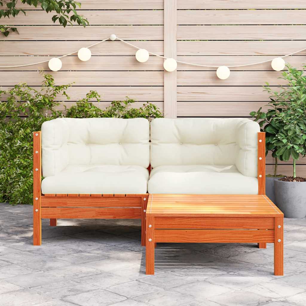 Garden Sofa with Cushions and Footstool 2 Seater