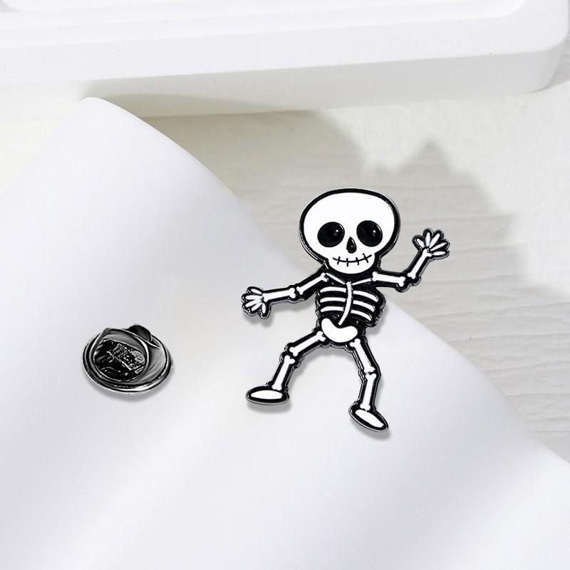 Popular Series Brooch Pumpkin Skull Ghost Alloy Oil Drip Metal Cartoon Punk Horror Badge