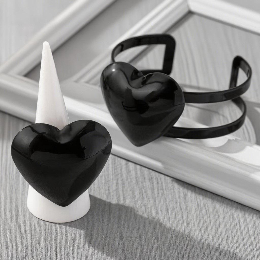 Простой набор браслетов с кольцом любви женский нишевый темперамент хип-хоп темный стиль набор украшений