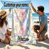Custom Name Personalized Care Bears Print Beach Towel, for Trip Camping Beach Party Home Decor, Birthday Gift for Family & Friends