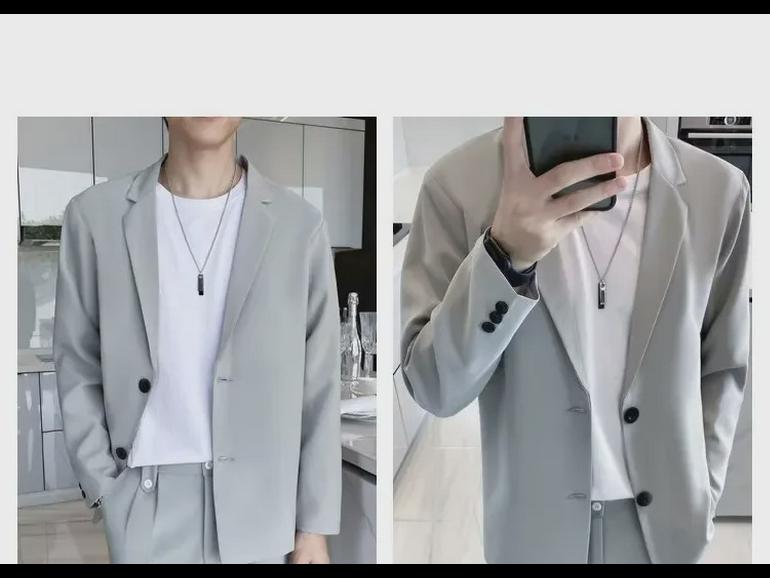 Men's Korean Style Casual and Trendy Single-Sleeve Jackets