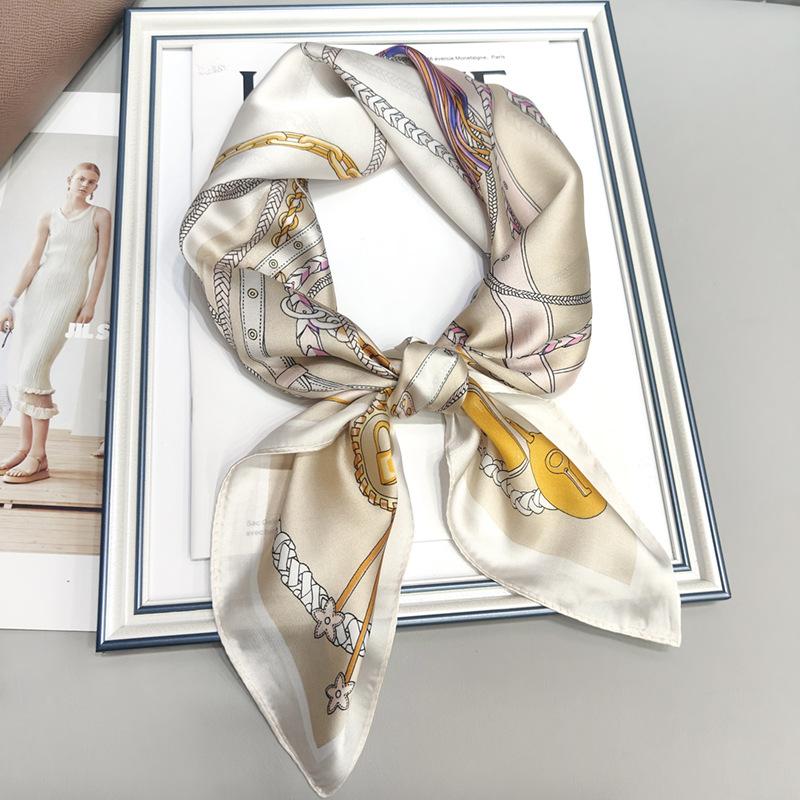 Strictly Selected 70 Silk Scarves, Simulated Silk Small Square Scarves For Women, Retro High-End Thin Versatile Professional Scarves