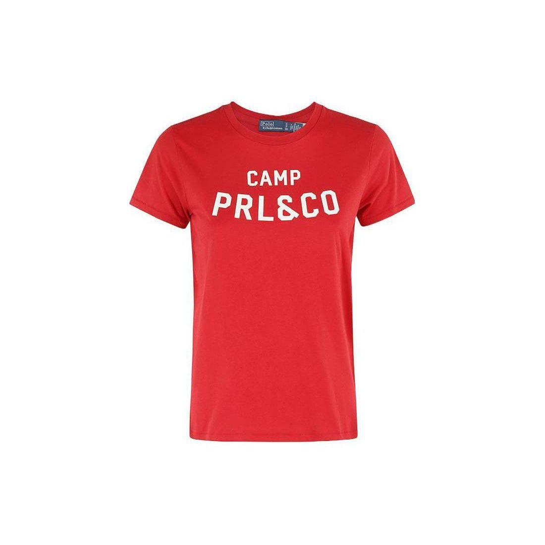 

Polo Ralph Lauren Футболка с круглым вырезом и коротким рукавом с надписью Женские футболки Красный 211924212-002