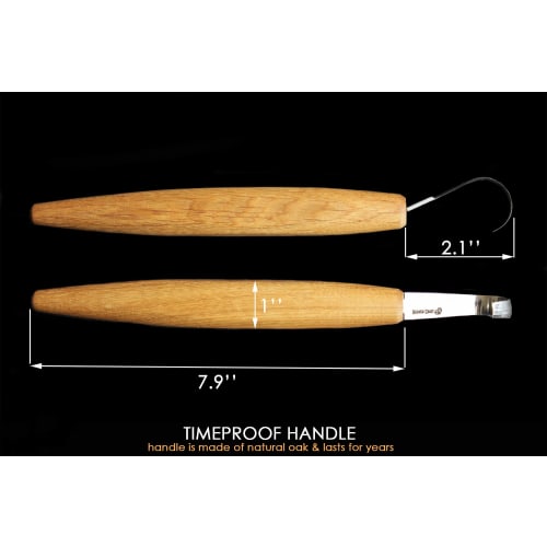 BeaverCraft, Spoon Carving Hook Knife SK5s - 5cm, Double-Sided Wood Carving Knife with Leather Sheath for Carving Spoons, Bowls, Cups, and More, for P