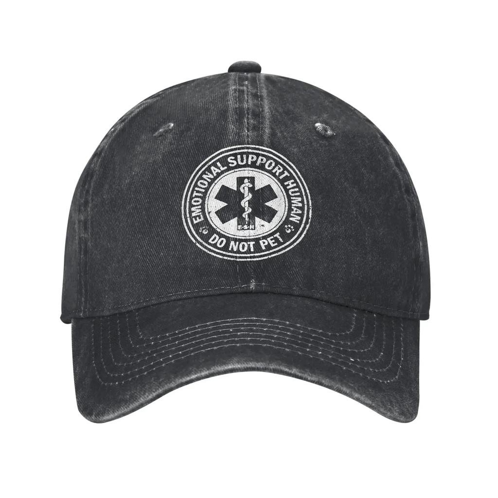 Classic Emotional Support HuUnisex Do Not Pet Baseball Cap Unisex Women Distressed Washed Headwear FunnyStar of Life Outdoor Gift Hat