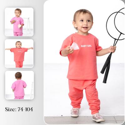 Σετ για Βρέφη Κορίτσια – Μαλακό T-shirt & Παντελόνι με Ελαστική Μέση, Καλοκαίρι, 5074-057-33-5 HC