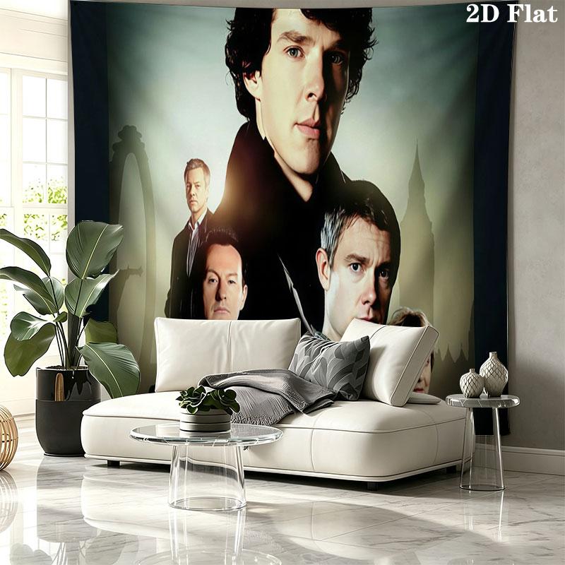 Sherlock Poster Wall Tapestry, Aesthetic Printed Fabric Blanket, Suitable for Bedroom, Living Room, and Home Decor.