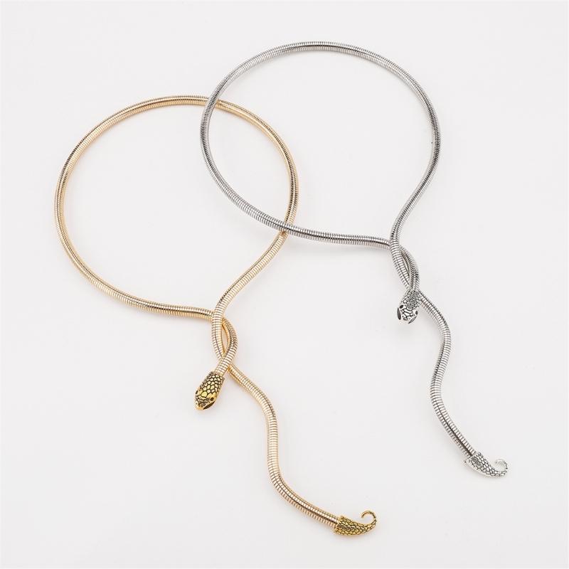 Twist Snake Charm Neck Chain Necklace Alloy Crafted Neckchain Jewellery For Contemporary Fashion Lovers