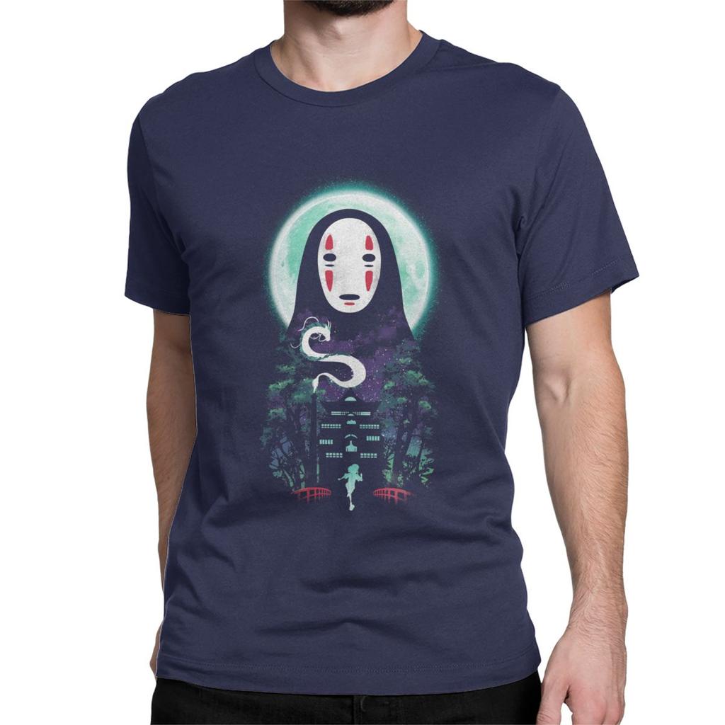 Hipster Forest Spirit T Shirts For Men Crew Neck T Shirts Spirited Away Ghibli Short Sleeve