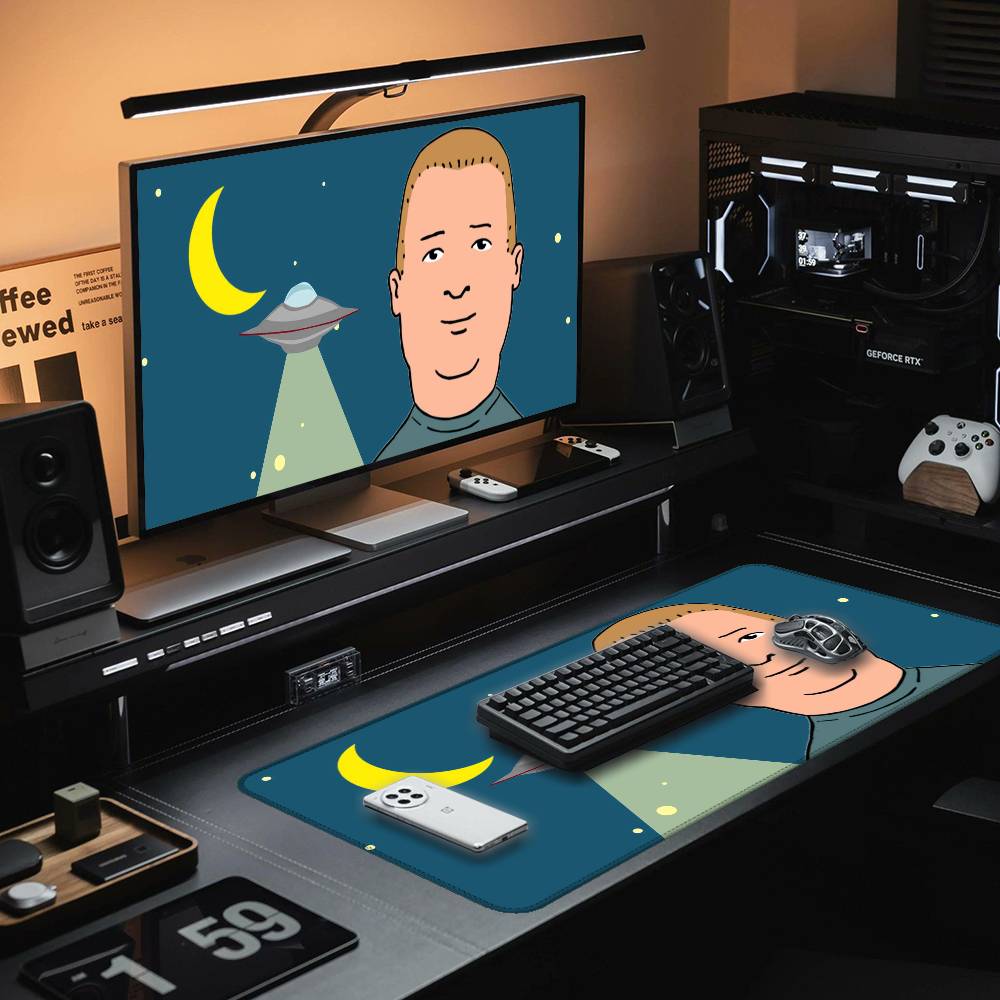 Cartoon K-King Of The H-Hill Mouse Pad Rubber Thicken Overlock Gaming Table Mat Office Computer Keyboard Pad PC Mousepad