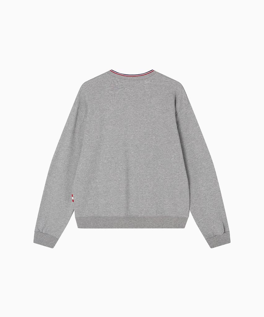 Minasu Track Volume Point Round Sweatshirt_Melange Gray