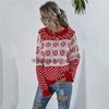Snowflake pattern splicing knitted sweater women's 2020 winter European and American style commuting loose pullover acrylic sweater