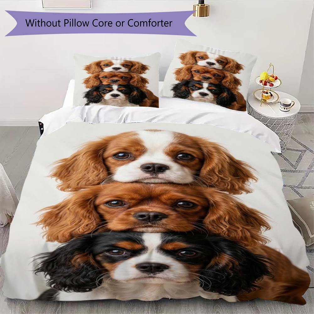 

Three Puppies Pattern Bedding uilt Set uilt Cover Pillowcase Home Decoration Birthday Gift (1 * duvet cover + 2 * pillowcase without core)139 135x200cm