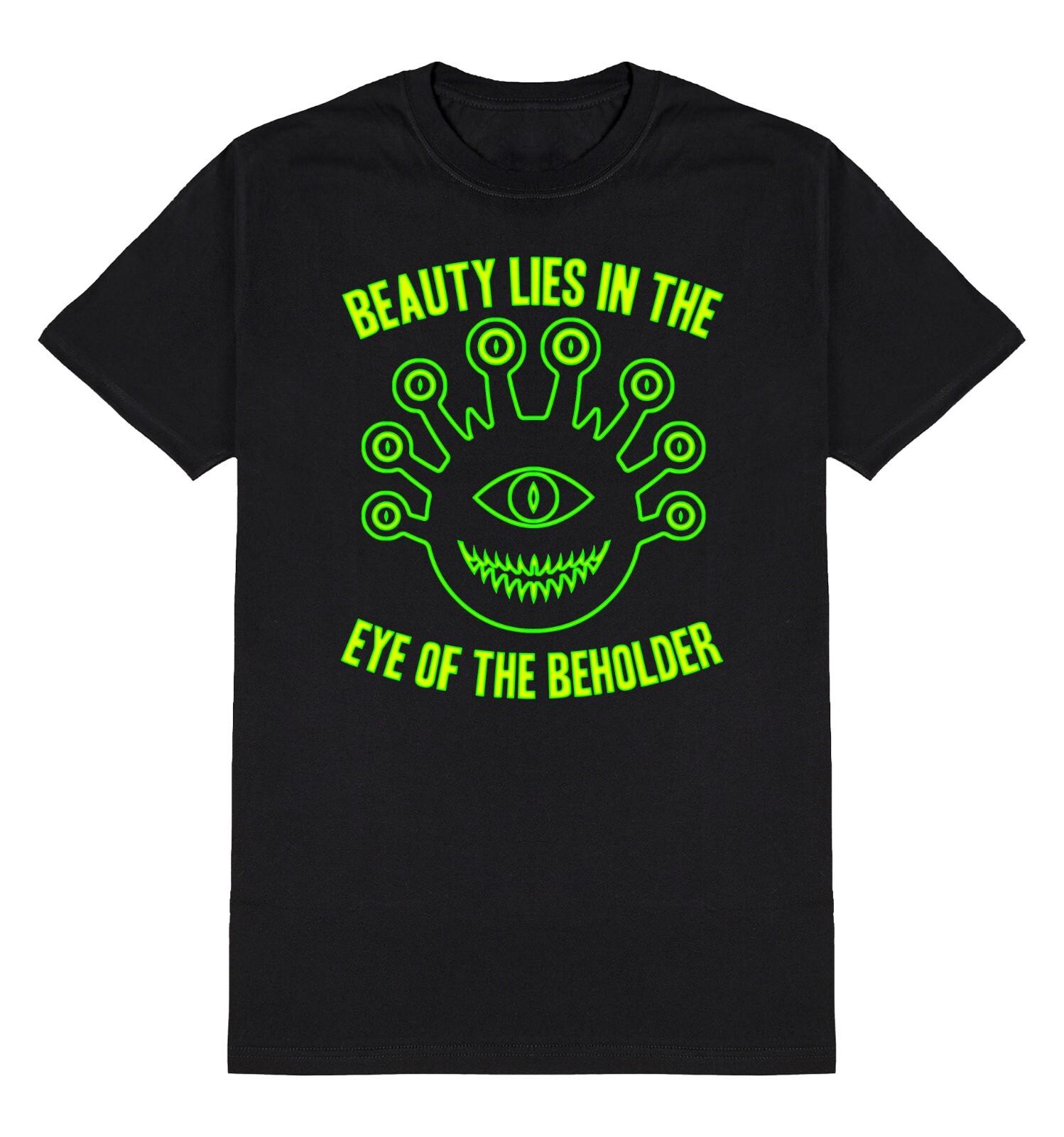 Beauty Lies In The Eye Of Beholder T-Shirt Mens Dungeons & Dragons Gaming Tee S разноцветный