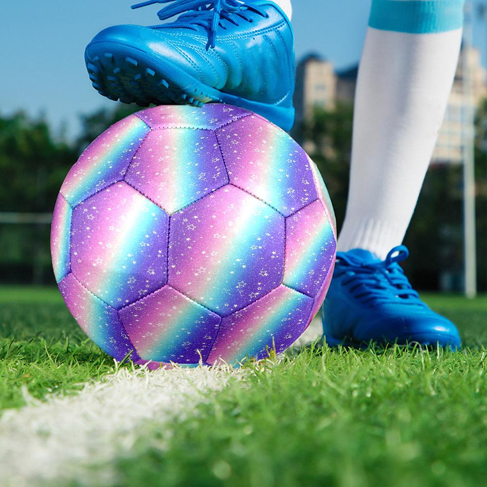1pc Rainbow Starry Sky Size 5 Soccer Ball Professional Match Training Football Indoor &Outdoor Sports Ball Lightweight Durable m6514