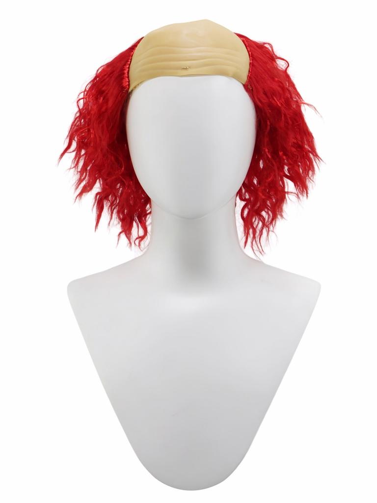 Red Curly Head Chemical Fiber Synthetic Wig | Horror Theme Party Tricky Funny Clown Role Playing Wig