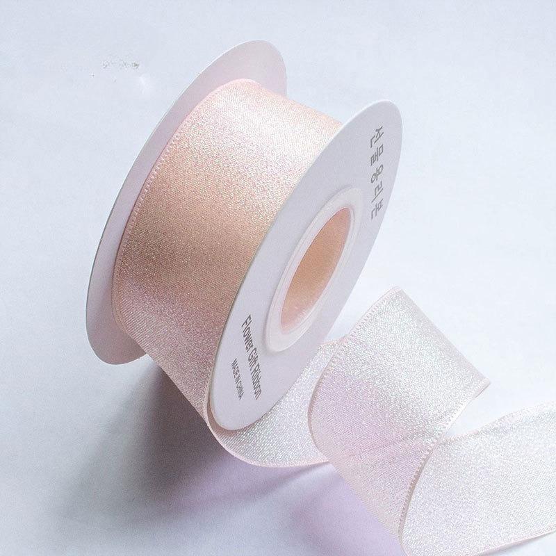 10 yards Rotolo di nastro di organza di colore pieno con bordo ondulato a coda di pesce per bouquet di fiori, regali, confezioni, decorazioni per feste di nozze